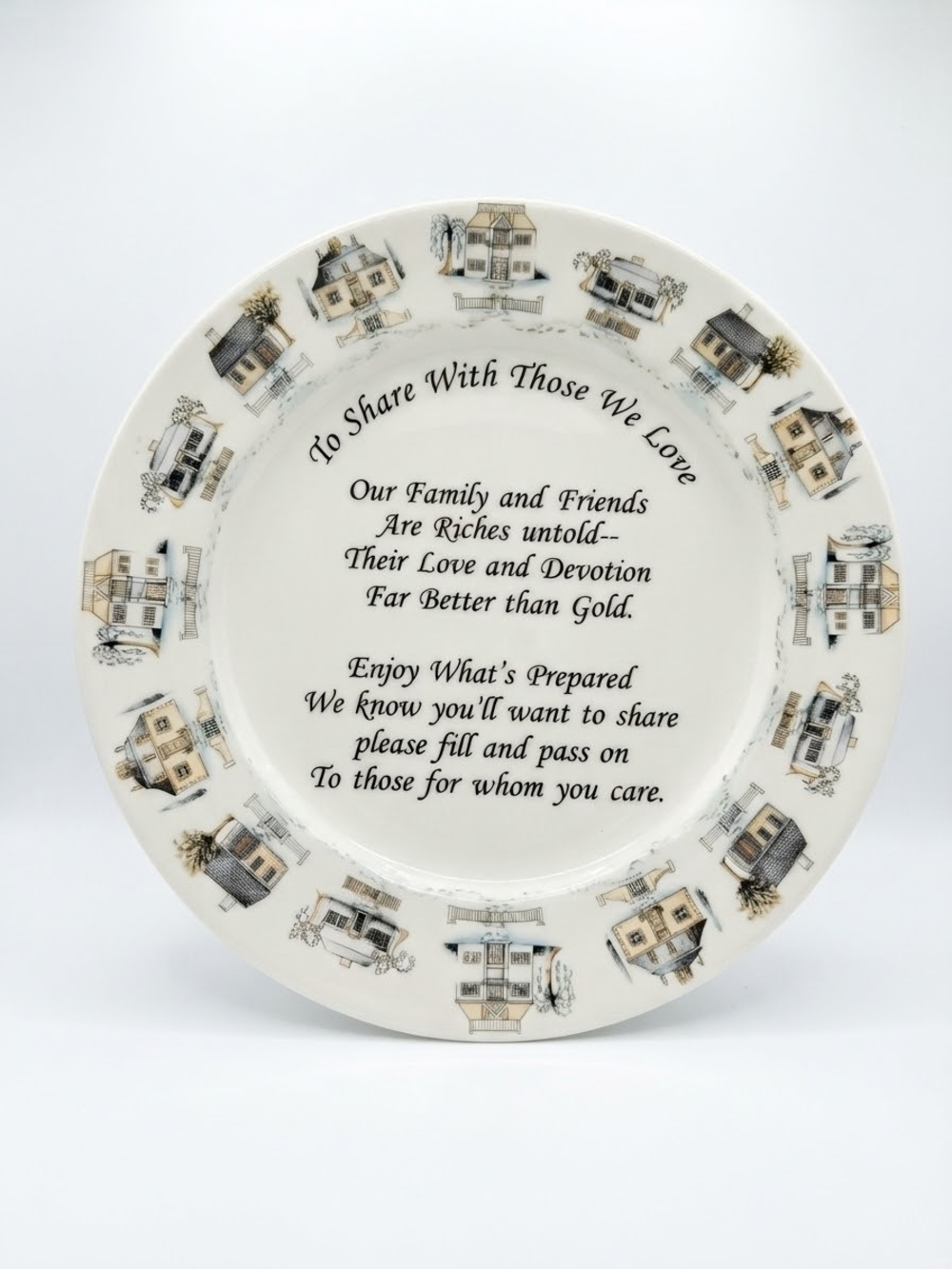 Vintage Family & Friends Quote Serving Plate 12" American Atelier